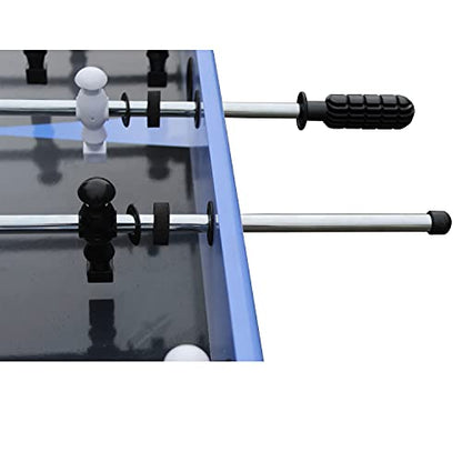 Hathaway Blueridge Foosball Table Adult Size - 48-in Competition Table Soccer Set with Built-in Scorers - Includes Two 31-mm Foosball Balls - Blue/Silver/Black Football Table with Accessories