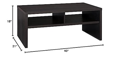 ClosetMaid 1664 Rectangular Coffee Table with Storage Shelves, Black Walnut - color: Black Walnut, style: Coffee Table