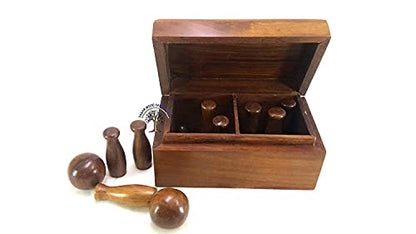 Wooden Bowling Mini Game 12 Bottle 2 Boll | Mini Wood Bowling Game | Antique Wooden Bowling Game - Dimension: Length 6 inch Width 3.5 inch Height 3 inch.