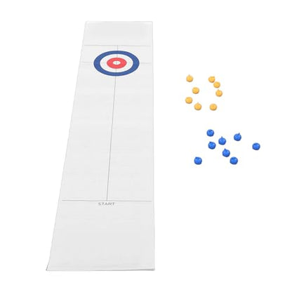 Asixxsix Tabletop Curling Game, Portable Board Game with Foldable Mat and 16 x Balls, Family Set for Home & Outdoor Fun Indoor Table