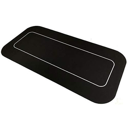 Yuanhe 70" x 35" Portable Rectangle Sure Stick Rubber Foam Poker Table Top Layout Poker Mat (Black) - color: Black