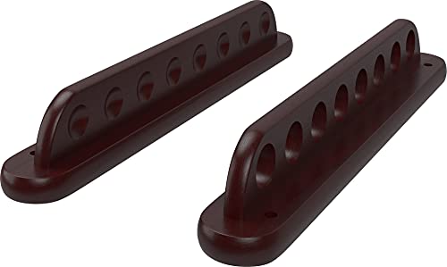 Viper 2-Piece Traditional Wall Mounted Solid Oak Billiard/Pool Cue Rack, Holds 8 Cues - style: Mahogany
