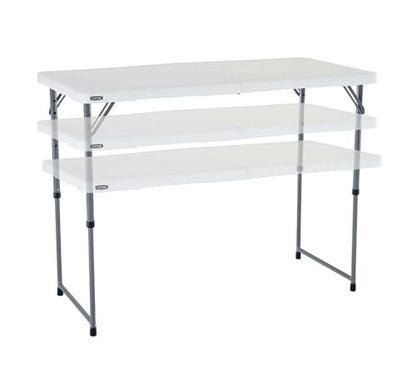 LIFETIME Fold-in-Half Adjustable Folding Table, 4 Foot