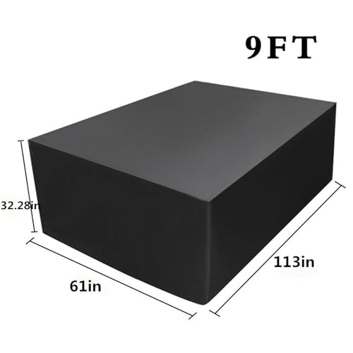 Waterproof Pool Table Cover Black Billiard Snooker Table Protector (113×61×32.3 in) - size: 113×61×32.3 in