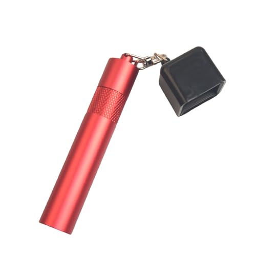 LAKE OF FIRE 3-in-1 Snooker/Pool Cue Tip Shaper with Repair Tool, Cue Tip Storage, and Billiard Chalk Holder - color: Red