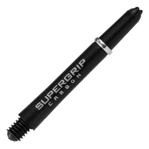 Harrows Supergrip Carbon Silver Shafts, Medium, Increased Aerodynamic Flow, Dart Shafts, 3 Shafts per Pack, 3 Packs Included (9 Shafts in Total) …
