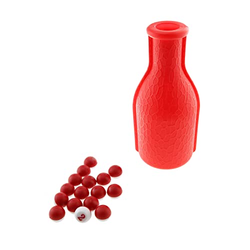 E-outstanding 16 Billiards Digital Dice and Billiard Dice Bottle Kit Red Billiard Game Kelly Pool Shaker Bottle with Standard Set of 16 Numbered Tally Balls Peas Billiard Accessories