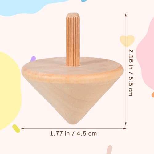 NUOBESTY Wood Spinning Tops for Kids, Unfinished Wooden Gyroscope Toys Spin Tops Montessori Toys for DIY Crafts, Birthday Party Favors, Family Game (12 Pieces)