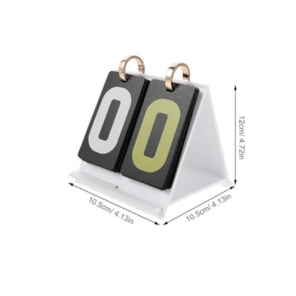 Toyvian Mini Flip Scoreboard Score Keeper Flipper Acrylic White Portable Tabletop Score Counter for Soccer Basketball Volleyball Baseball Card Games