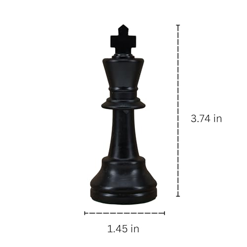 WE Games Replacement Staunton Chess Piece - Dark King for Tournament Chess Set, Plastic Chess Piece with Felt Bottom, Classic Design, Replacement Chess Pieces for Chess Set - color: Black King