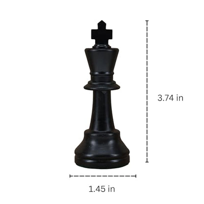 WE Games Replacement Staunton Chess Piece - Dark King for Tournament Chess Set, Plastic Chess Piece with Felt Bottom, Classic Design, Replacement Chess Pieces for Chess Set - color: Black King