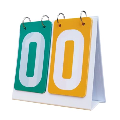 Sports Scoreboard Tabletop Score Keeper Manual Flip Score Counter Portable PVC Construction Suitable for Coaches Indoor Outdoor Sports Games