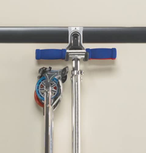 Rubbermaid FastTrack Rail Garage Organization Multi-Purpose Hook 50 lbs Capacity Satin Nickel Wall Mounted Storage System Direct Mount into FastTrack Garage Rail for Home/Garage Organization - style: Multi-Purpose Hook