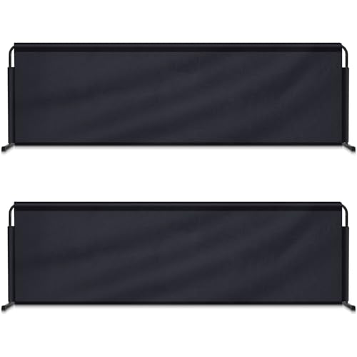 2 Pcs 92" x 27.5" Table Tennis Baffle Barrier Table Tennis Field Fence 420d Oxford Cloth Court Surround Barrier Block for Quicker and Easier Pick Up - color: Black