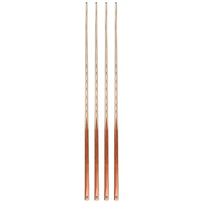 HMQQ 58" One Piece Pool Cue Stick with 13MM Leather Tip, Weight 20OZ Billiards Cue Stick, Pool Stick Set of 4/ Set of 6/ Set of 8 (Black&Natural Wood Color) - style: Wood Grain Color Set of 4