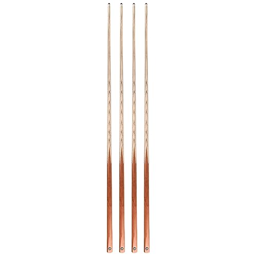 HMQQ 58" One Piece Pool Cue Stick with 13MM Leather Tip, Weight 20OZ Billiards Cue Stick, Pool Stick Set of 4/ Set of 6/ Set of 8 (Black&Natural Wood Color) - style: Wood Grain Color Set of 4