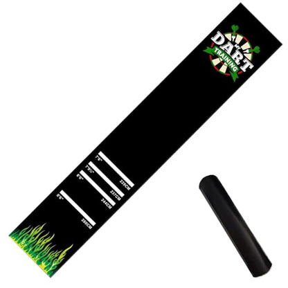 Darts Mat - Non Slip Shock Absorbing Protective Dart Carpet Runner for Accurate Throw Practice and Floor Protection, 4 Distance Marking Training Pad with Durable Design, Dart Game Mat for Family