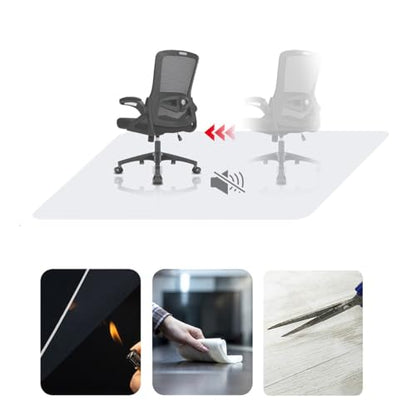 Office Chair Mat For Hardwood Floor, 75x120cm/150x120cm/180x200cm Clear PVC Table Cover, Computer&Desk Chair Mat, 1mm Floor Protector Mat For Rolling Chairs, Can't Be Used On Carpet(Size:24x28.0in) - size: 24x28.0in