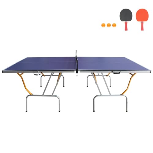 Portable Midsize Table Tennis Set with 2 Paddles, Net, and 3 Balls - Easy Storage, Foldable Design, 96x48x30 Inches, Heavy Duty Aluminum Frame, Instant Setup