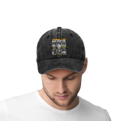 Funny Dog Lover Chess Club Pieces Game Board Player Humor Baseball Cap for Men, Adjustable Trucker Hat Fishing Hats Black