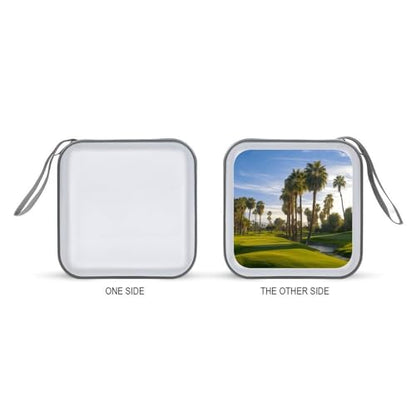 Palm Tree Golf Course CD Case 40 Capacity DVD Case Holder Portable Zipper CD Cases Holder Large Storage Disc Wallet Bag Hard Plastic DVD Cases for Car Home Travel