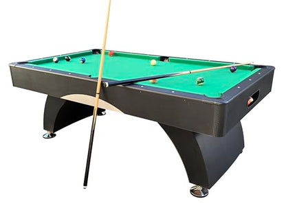 Billiard Table, 7 FT Pool Table with with Balls, Cues, Chalk, Brush and Triangle, Pool Table Set for Family Game Room, Adult Rrec Room, Basements, Man cave or Garage