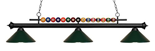 Z-Lite 170MB-MDG 3 Billiard Light, Matte Black - color: Matte Black