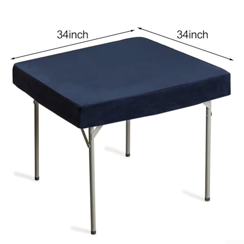 Game Table Cover For Square Tables, Felt Gaming Mat 34X34 In Or 36X36 In, For Card Games, Poker, Mahjong, Dark Green And Navy Blue(34 * 34inch navy blue)