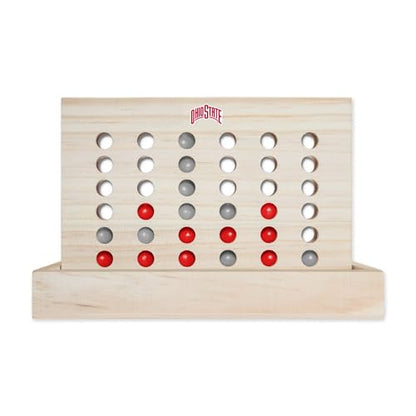 Rico Industries NCAA Mini Travel Team 4 in A Row Mini Game- Wooden, Team Colors, 5.5" x 8" (Ohio State) - style: Ohio State