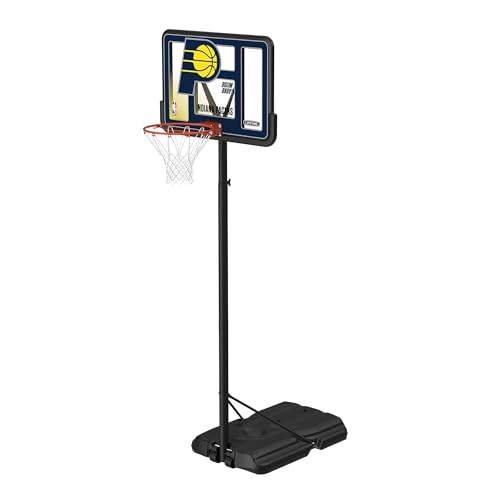 Lifetime NBA Indiana Pacers Portable Basketball Hoop, Adjustable Height 7.5-10 Ft, 44 Inch Shatterproof Fusion Backboard, Base with Wheels - color: Indiana Pacers