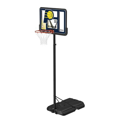 Lifetime NBA Indiana Pacers Portable Basketball Hoop, Adjustable Height 7.5-10 Ft, 44 Inch Shatterproof Fusion Backboard, Base with Wheels - color: Indiana Pacers