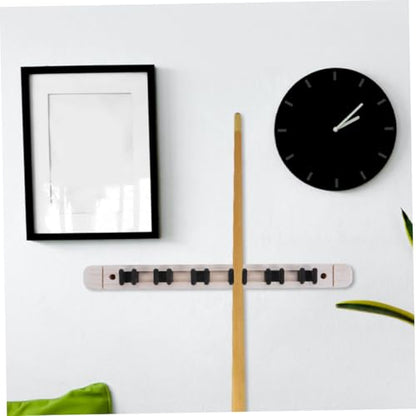 POPETPOP 2pairs Wall Mounted Billiard Cue Holder Rack Solid Wood Pool Stick Storage Slots Design for Home and Use Stylish Cue Rest Organizer for Billiard Room Decor