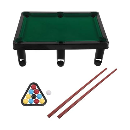 VOSAREA Mini Pool Table Game Set for Kids, Tabletop Billiards with Balls Cue Sticks Triangle Rack - Portable Miniature Pool Table for Home Party Game Night