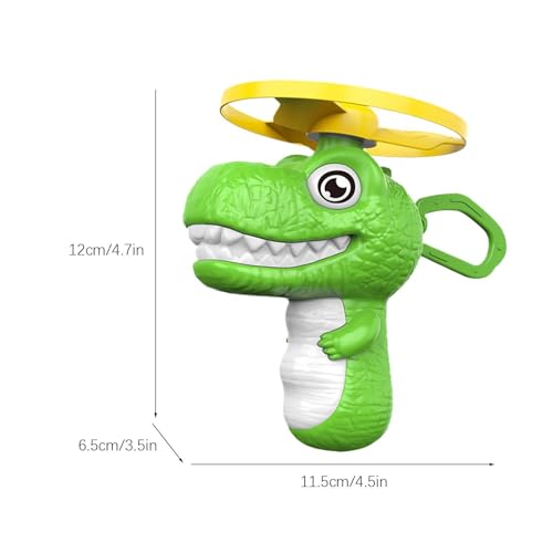 Disc Flying Toy, Fun Dinosaur Design, 11.5x3.5x12cm, Cat Toy Launcher, Cat Fetch and Hunt Toys, Easy to Use, for Yard, Garden, Balcony, Terrace Fun - color: Green
