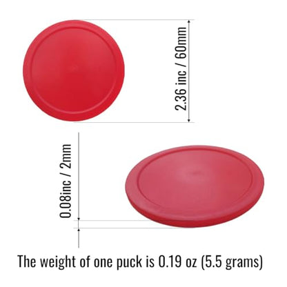 5 Pack 2.36-Inch (60mm) Lightweight Mini Air Hockey Pucks - Durable 3mm Thick Replacement Pucks for Small Air Hockey Tables - 0.19oz (5.5g) Pucks for Fast Mini Gameplay