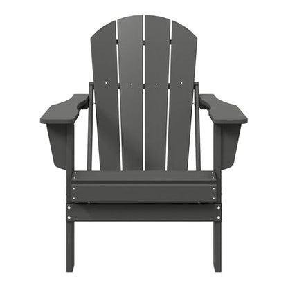 WestinTrends Malibu HDPE Outdoor Patio Folding Poly Adirondack Chair, Gray - color: Grey, size: 1 Chair