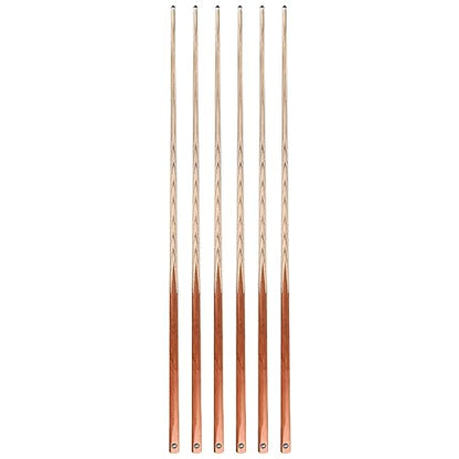 HMQQ 58" One Piece Pool Cue Stick with 13MM Leather Tip, Weight 20OZ Billiards Cue Stick, Pool Stick Set of 4/ Set of 6/ Set of 8 (Black&Natural Wood Color) - style: Wood Grain Color Set of 6