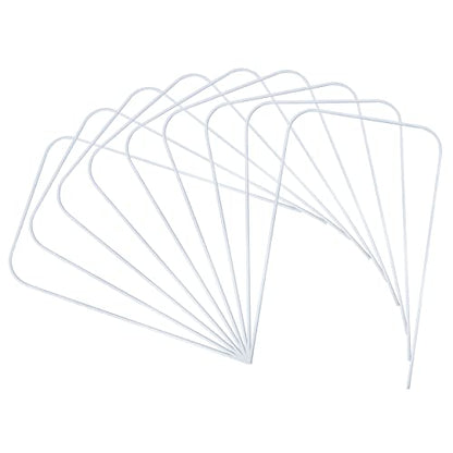 OUTOSS-Croquet Wickets, Set of 9 Pcs,White Plastic Coating | Wicket Replacement for Croquet Game, White Plastic Coating,6*9 Inches,Wire Thickness 3mm