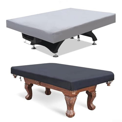Waterproof 210D Oxford Billiard Pool Table Cover, with Adjustable Drawstring for 7ft 8ft 9ft Tables, All-Weather Dustproof/Snow Protection, Fits Most Snooker, Pool Tables, Outdoor Furniture(black 8FT) - size: black 8FT