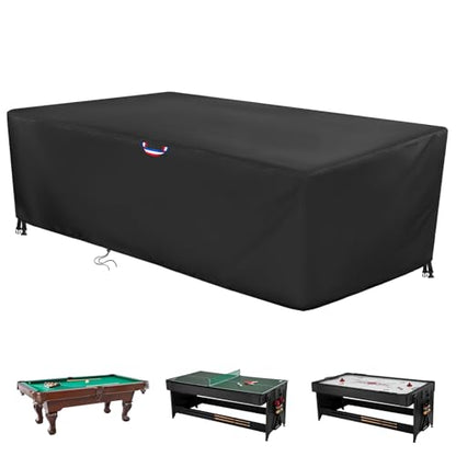 7/8/9 Feet Pool Table Cover, Billiard Table Cover for 9FT Snooker Billiard Pool Table Heavy Duty Waterproof Cover Outdoor Indoor Protection - 112 x62 x32 inchs