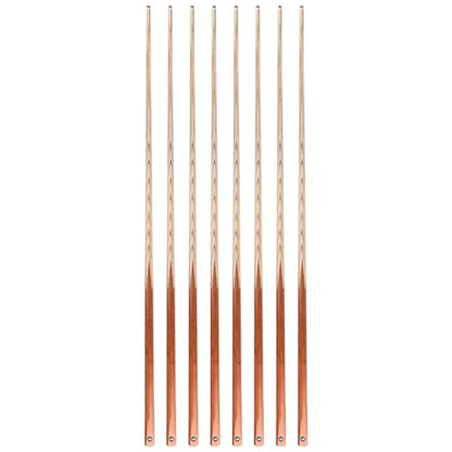 HMQQ 58" One Piece Pool Cue Stick with 13MM Leather Tip, Weight 20OZ Billiards Cue Stick, Pool Stick Set of 4/ Set of 6/ Set of 8 (Black&Natural Wood Color) - style: Wood Grain Color Set of 8