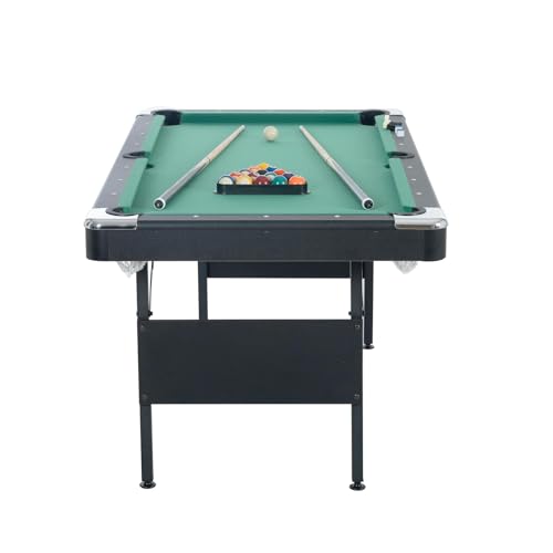 3 in 1 Pool Table Ping Pong Dining Table Combo,63.8 Foldable Billiard Tables/Table Tennis, Multi Game Table, with Billiard and Tennis Paddles Accessories - color: 3 in 1 Pool Table+Green