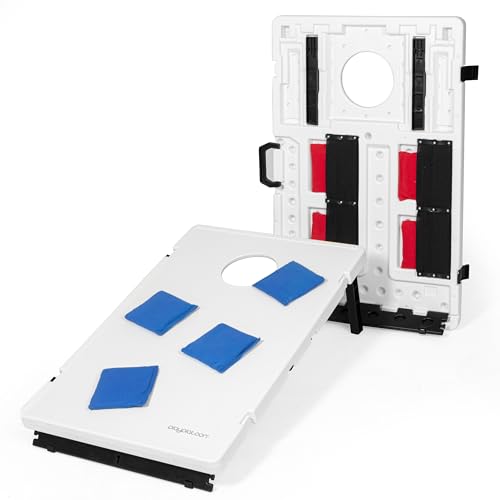 Play Platoon All Weather Cornhole Set with Two Portable Plastic Cornhole Boards and 8 Bean Bags