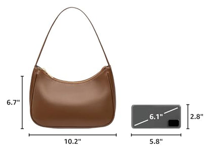 CYHTWSDJ Shoulder Bags for Women, Cute Hobo Tote Handbag Mini Clutch Purse with Zipper Closure - color: Chocolate