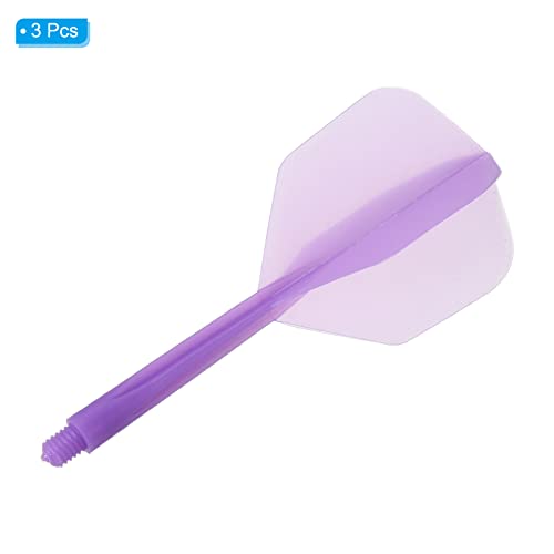 PATIKIL Integrated Dart Shaft & Flights, Pack Lightweight Plastic Dart Flight Set - color: Purple