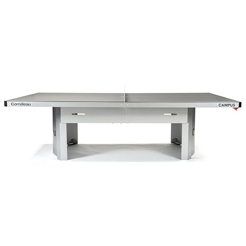 Cornilleau - Outdoor 510 Fixed Campus Ping-Pong Table for Communities and Schools (Camping, Parks, etc) - Competition Bounce (Blue or Grey 7mm) - FFTT Leisure and School Approval (Grey)