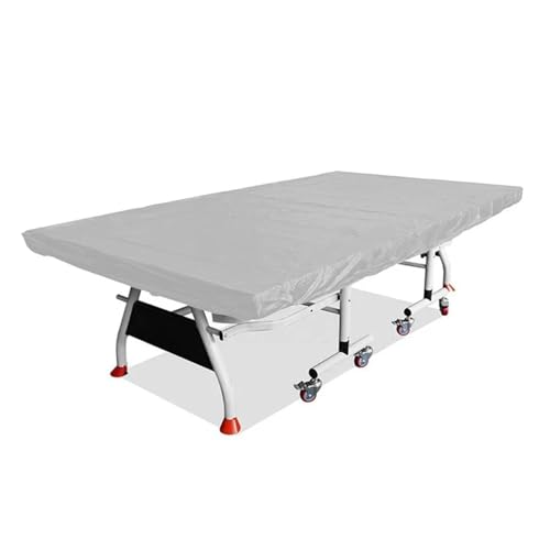 Table Tennis Table Cover 280x150cm, 210D Oxford Waterproof Protective Case Indoor Outdoor for Ping Pong Tables, Silver