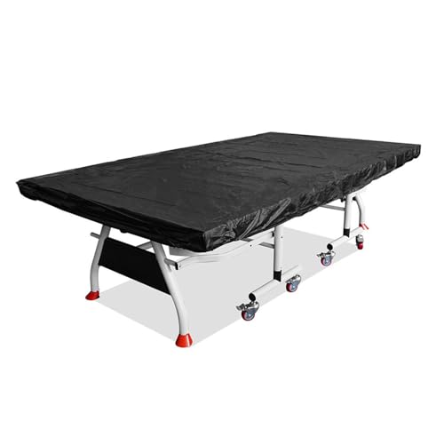 Outdoor Waterproof Table Tennis Table Cover 280x150x5cm Polyester for Ping Pong Tables Protects Against Rain Dust Sun - color: Black