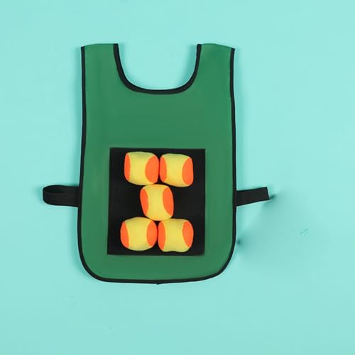 Dodgeball Game Toss Soft Toy Balls Playground Game Toy Sticky Ball Vest Target Ball Vest for Camping Indoor Backyard Outside - color: green and kids