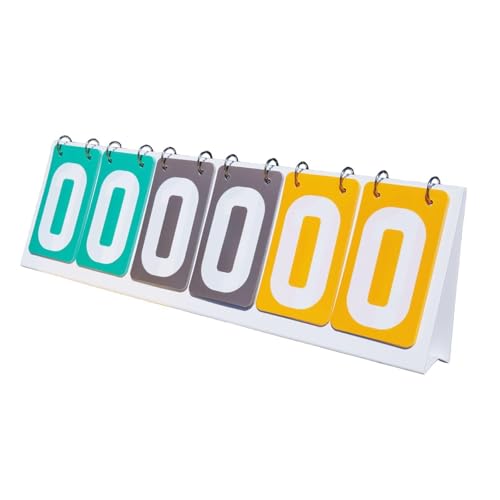 Sports Scoreboard Scorekeeper Table Tennis Volleyball Baseball Tabletop Scoreboard Flip Number Score Board 6 Digit Portable Tabletop Flip Scorekeeper - color: Green Gray Yellow